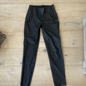 Good looking leather pants with a zipper